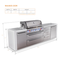 Mont Alpi 6 burner Deluxe Series Outdoor  Kitchen Island with Extra Drawer Slides Cabinet Module