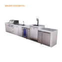 Mont Alpi 4 Burner Deluxe Series Outdoor Kitchen Island with Beverage Center and Kegerator Module Plus Extra Storage Cabinet - MAi400-DKEGBEVXL