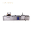 Mont Alpi 4 Burner Deluxe Series Outdoor Kitchen Island with Beverage Center and Kegerator Module Plus Extra Storage Cabinet - MAi400-DKEGBEVXL