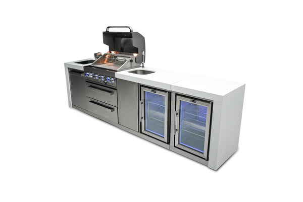 Mont Alpi 400 Deluxe Island with a Beverage Center and Fridge Cabinet