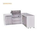 Mont Alpi 4-Burner L-Shaped Deluxe Series Outdoor Kitchen Island with Extra Storage Cabinet Module - MAi400-D90XL