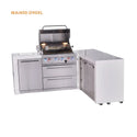 Mont Alpi 4-Burner L-Shaped Deluxe Series Outdoor Kitchen Island with Extra Storage Cabinet Module - MAi400-D90XL