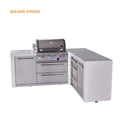 Mont Alpi 4-Burner L-Shaped Deluxe Series Outdoor Kitchen Island With Extra Drawer Slides Cabinet Module -  MAi400-D90DR