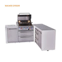 Mont Alpi 4-Burner L-Shaped Deluxe Series Outdoor Kitchen Island With Extra Drawer Slides Cabinet Module -  MAi400-D90DR