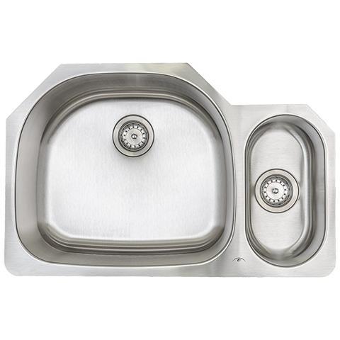 E-Stainless 16 Gauge, Offset Double Bowl