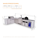 Mont Alpi 4-Burner L-Shaped Deluxe Series Outdoor Kitchen Island With Kegerator, Kamado And Corner Fridge Module Plus Extra Storage Cabinet
