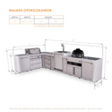 Mont Alpi 4-Burner Deluxe Series Outdoor Kitchen Island With Kegerator And Kamado Grill Module Plus Extra Storage Drawer Slides - MAi400-D90KEGKAMDR