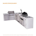 Mont Alpi 4-Burner Deluxe Series Outdoor Kitchen Island With Kegerator And Kamado Grill Module Plus Extra Storage Drawer Slides - MAi400-D90KEGKAMDR