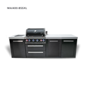Mont Alpi 4-Burner Black Series Outdoor Kitchen Island With XL Extra Storage Cabinet