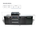 Mont Alpi 4-Burner Black Series Outdoor Kitchen Island With XL Extra Storage Cabinet