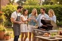 Alfresco 56-Inch Gas Grill with Refrigerated Cart, Dual Side Burner, and Rotisserie