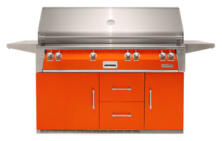 Buy luminous-orange-gloss Alfresco 56-Inch Luxury All Grill with Refrigerated Cart