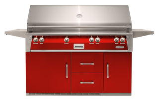 Buy carmine-red-gloss Alfresco 56-Inch Luxury All Grill with Refrigerated Cart