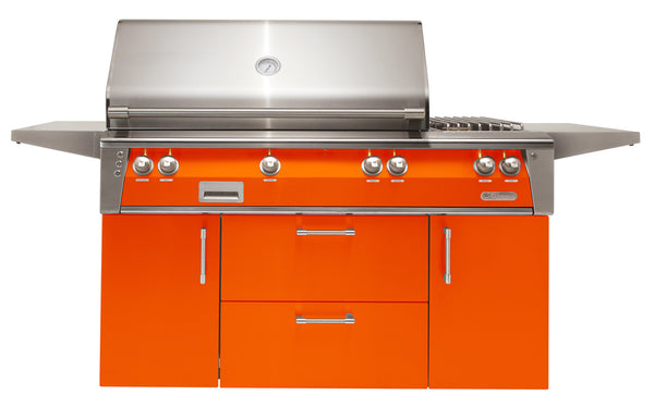 Alfresco 56-Inch Freestanding Grill with Side Burner and Rotisserie