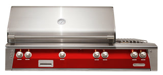 Buy carmine-red-gloss Alfresco ALXE 56-Inch Built-In Deluxe Gas BBQ Grill With Side Burner &amp; Rotisserie