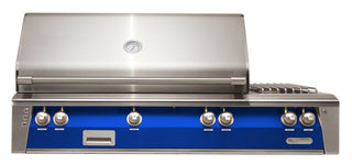 Buy ultramarine-blue-gloss Alfresco ALXE 56-Inch Built-In Deluxe Gas BBQ Grill With Side Burner &amp; Rotisserie