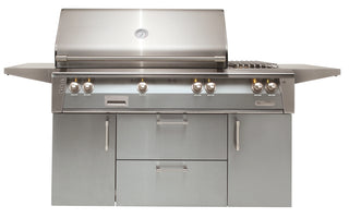 Buy signal-grey-gloss Alfresco 56-Inch Luxury Deluxe Gas Grill with Refrigerated Cart