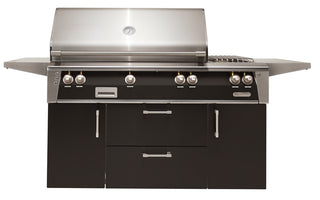 Buy jet-black-matte Alfresco 56-Inch Freestanding Grill with Side Burner and Rotisserie