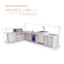 Mont Alpi 4 Burner L- Shaped Deluxe Series Outdoor Kitchen Island with Beverage Center and Kegerator Module Plus Extra Storage Cabinet - MAi400-D90KEGBEVXL