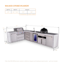 Mont Alpi 4-Burner L-Shaped Deluxe Series Outdoor Kitchen Island With Beverage Center And Kamado Plus Extra Drawer Slides - MAi400-D90BEVKAMDR