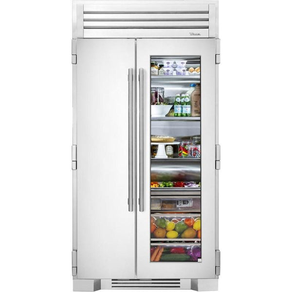 True 42 inch side by side refrigerator/freezer - Stainless Steel - Stainless Glass Door