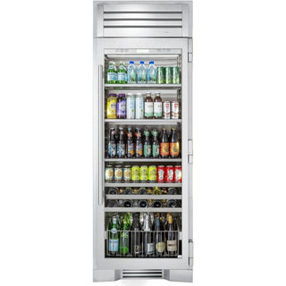 True 30 inch column - configured for beverage storage - glass door