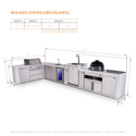 Mont Alpi 4-Burner L-Shaped Deluxe Series Outdoor Kitchen Island With Beverage Center, Kegerator, Kamado Module And Extra Storage Cabinet