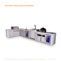 Mont Alpi 4-Burner L-Shaped Deluxe Series Outdoor Kitchen Island With Beverage Center, Kegerator, Kamado And Corner Fridge Module Plus Extra Storage Cabinet