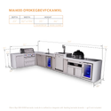 Mont Alpi 4-Burner L-Shaped Deluxe Series Outdoor Kitchen Island With Beverage Center, Kegerator, Kamado And Corner Fridge Module Plus Extra Storage Cabinet