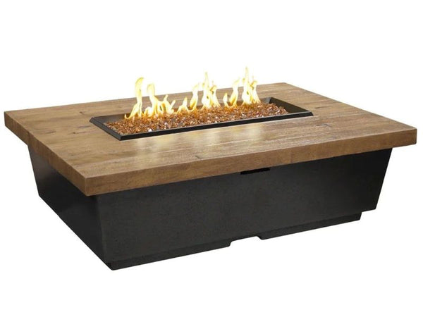 American Fyre Designs Reclaimed Wood Contempo Rectangle Fire Table