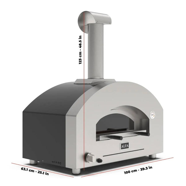 Alfa Futuro 2 Pizze Gas Pizza Oven - Silver Black