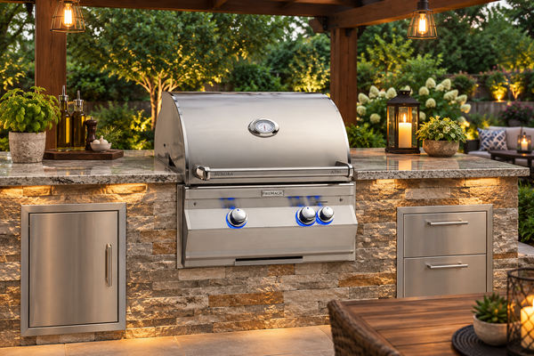Fire Magic Aurora A430i 24-Inch Built-In Gas Grill — Burner & Rotisserie Options