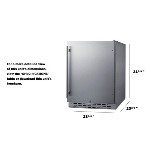 Summit 24 Inch Outdoor ADA Refrigerator with Solid Door