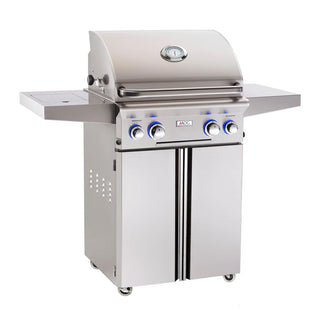 American Outdoor Grill Propane Gas 24-Inch L-Series 2-Burner Freestanding Grill w/ Side Burner, Rotisserie Backburner and High Performance Rotisserie Kit