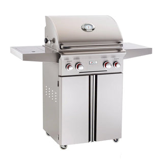 American Outdoor Grill Propane Gas 24-Inch T-Series 2-Burner Freestanding Grill w/ Side Burner, Rotisserie Backburner and High Performance Rotisserie Kit