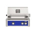 American Outdoor Grill 24 inch L-Series built-in gas grill in blue finish with rear burner and rotisserie kit