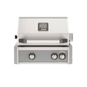 American Outdoor Grill 24 inch L-Series built-in gas grill in gray finish with rear burner and rotisserie kit