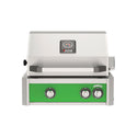 American Outdoor Grill 24 inch L-Series built-in gas grill in green finish with rear burner and rotisserie kit