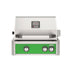 American Outdoor Grill 24 inch L-Series built-in gas grill in green finish with rear burner and rotisserie kit