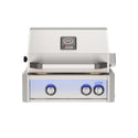 American Outdoor Grill 24 inch L-Series built-in gas grill in stainless steel finish with rear burner and rotisserie kit