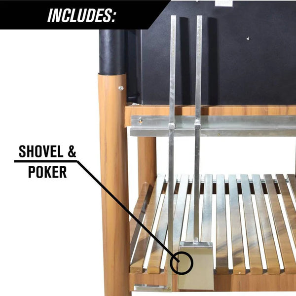 Tagwood The BEAST Argentine Santa Maria Style Wood Fire & Charcoal Gaucho Grill - Cold-Roll Steel