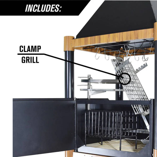 Tagwood The BEAST Argentine Santa Maria Style Wood Fire & Charcoal Gaucho Grill - Cold-Roll Steel