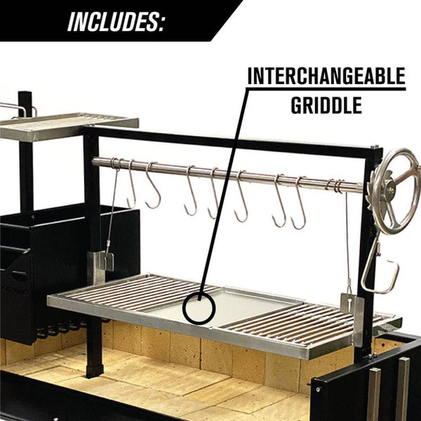 Tagwood Freestanding Argentine Santa Maria Wood Fire & Charcoal Gaucho Grill - Cold-Roll Steel