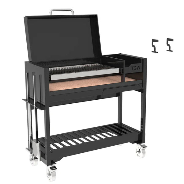 Tagwood Freestanding Argentine Wood Fire & Charcoal Gaucho Grill- Cold-Roll Steel