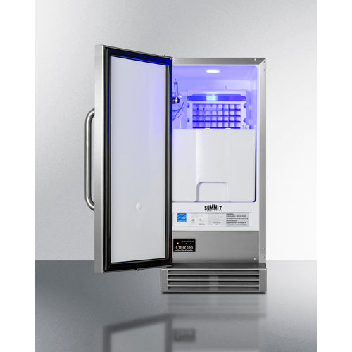 Summit 15 Inch Built-In Outdoor 50 lb. Clear Icemaker
