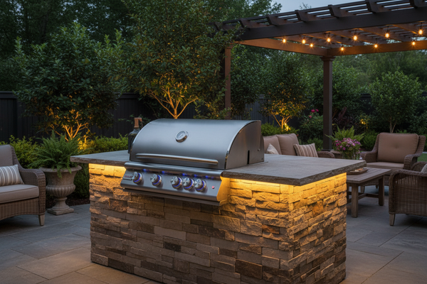 Blaze Premium LTE+ 32-Inch 4-Burner Built-In Gas Grill with Rear Infrared Burner and Lighting