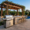 Blaze Premium LTE+ 32-Inch 4-Burner Freestanding Gas Grill with Rear Infrared Burner and Lighting