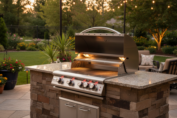 Blaze Premium LTE 32-Inch 4-Burner Built-In Gas Grill with Rear Infrared Burner and Lights