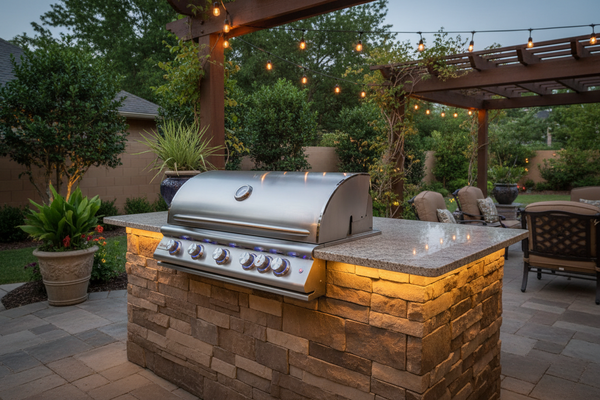 Blaze Premium LTE+ 40-Inch 5-Burner Built-In Gas Grill with Rear Infrared Burner and Lift-Assist Hood