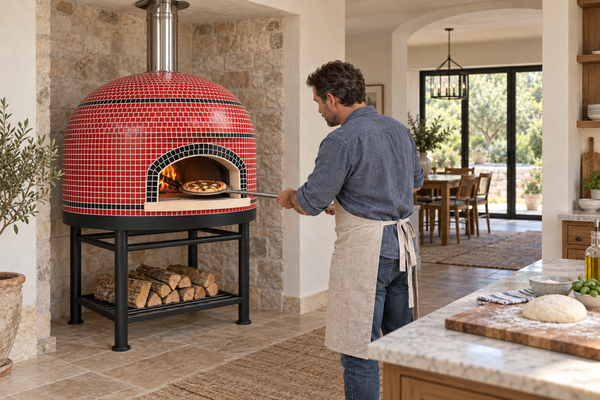 Forno Bravo Vesuvio 100 40-Inch Wood-Fired Freestanding Pizza Oven with Decorative Metal Stand